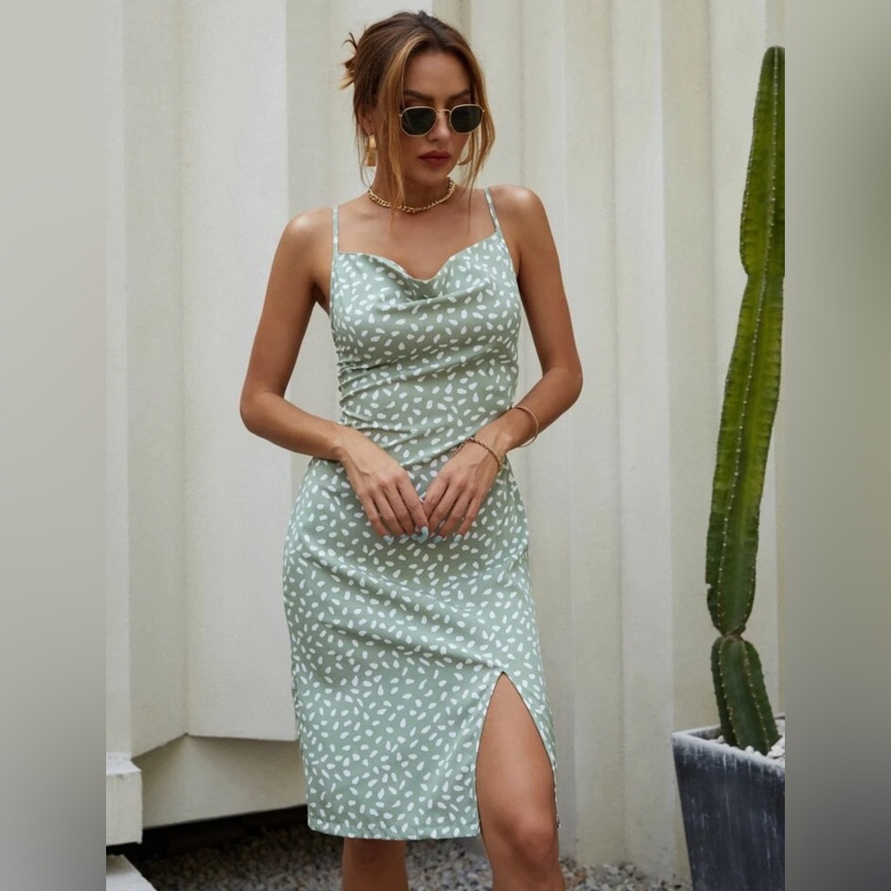 Mint Cowl neck dress